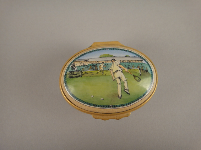 Halcyon Days Enamel Wimbledon Championship 1888 Trinket Box