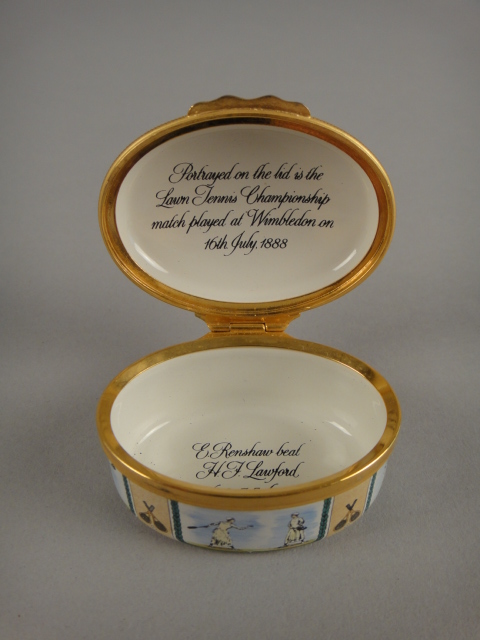 Halcyon Days Enamel Wimbledon Championship 1888 Trinket Box