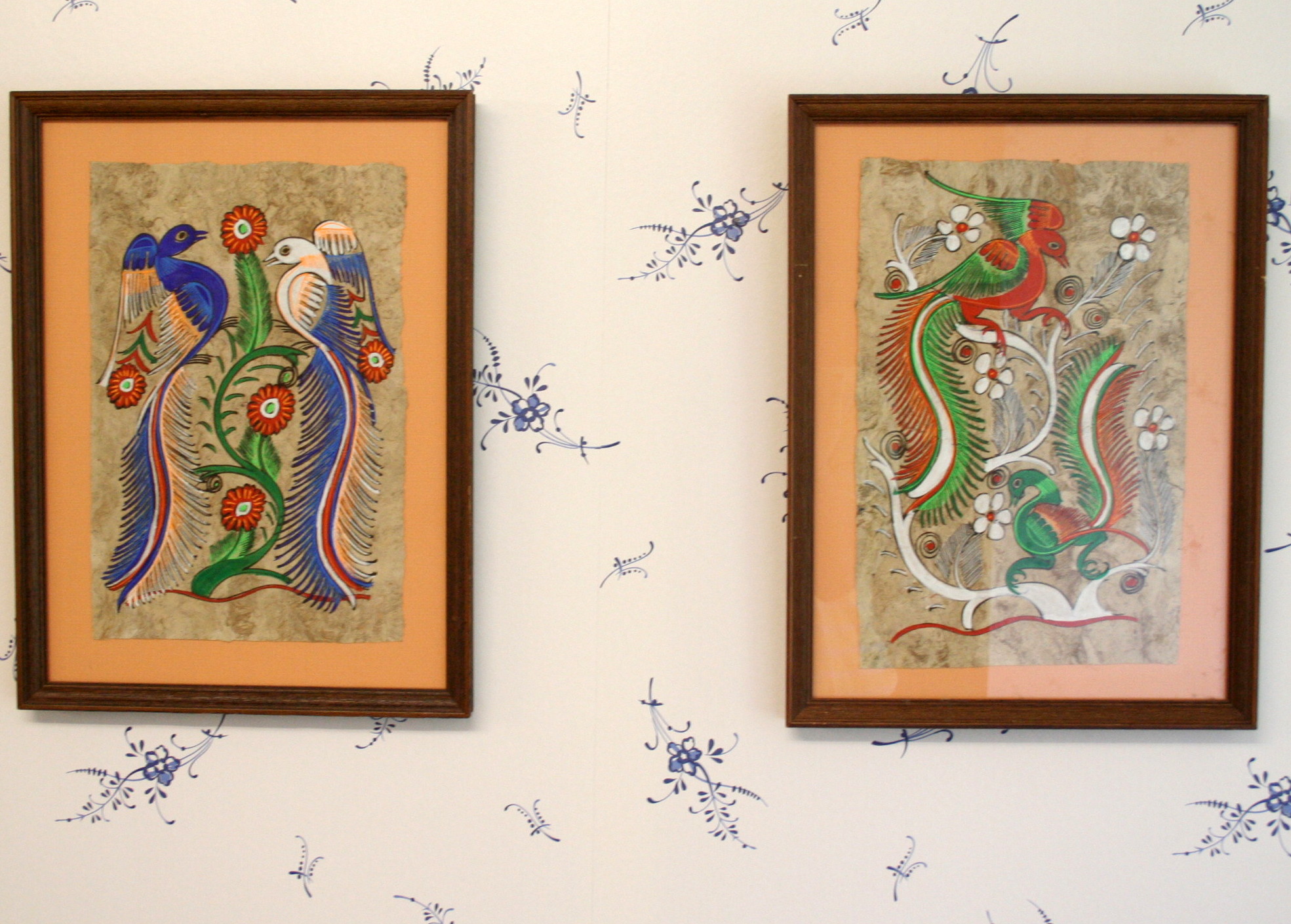 Vintage Mexican Amate Bark Paintings