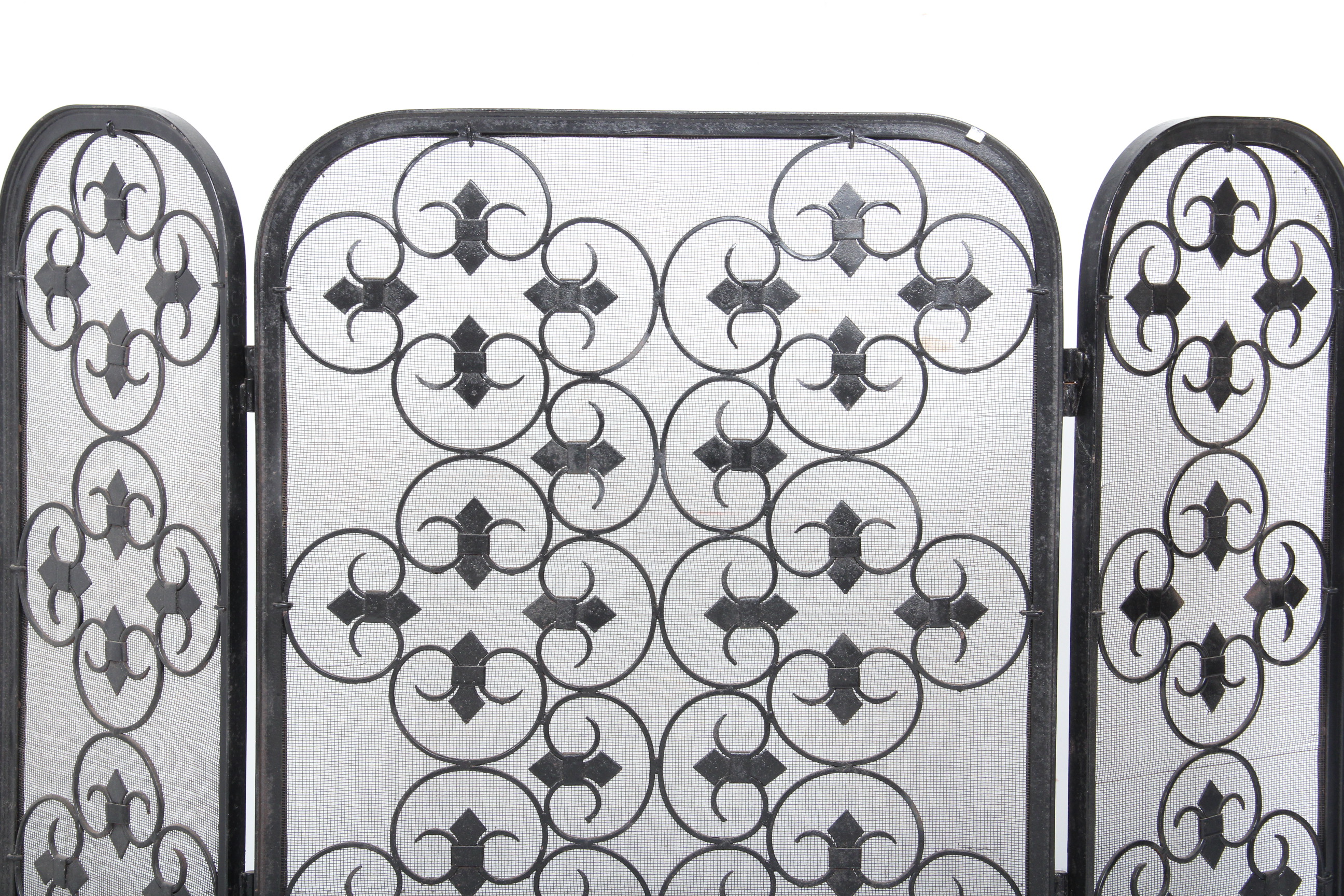 Vintage Black Metal Fireplace Screen