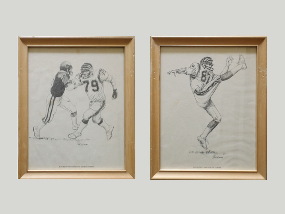 Pencil Drawings of Bengals Players by Tanenbaum