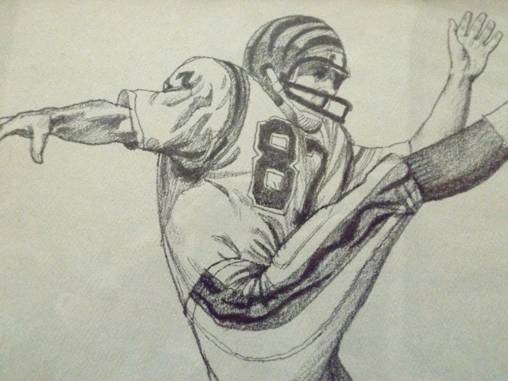 Pencil Drawings of Bengals Players by Tanenbaum