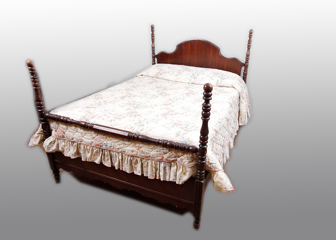 Queen Anne Four Poster Cherry Stain  Bed