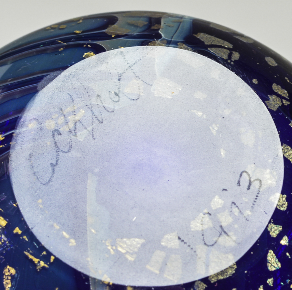 Robert Eickholt Blue Art Glass Vase