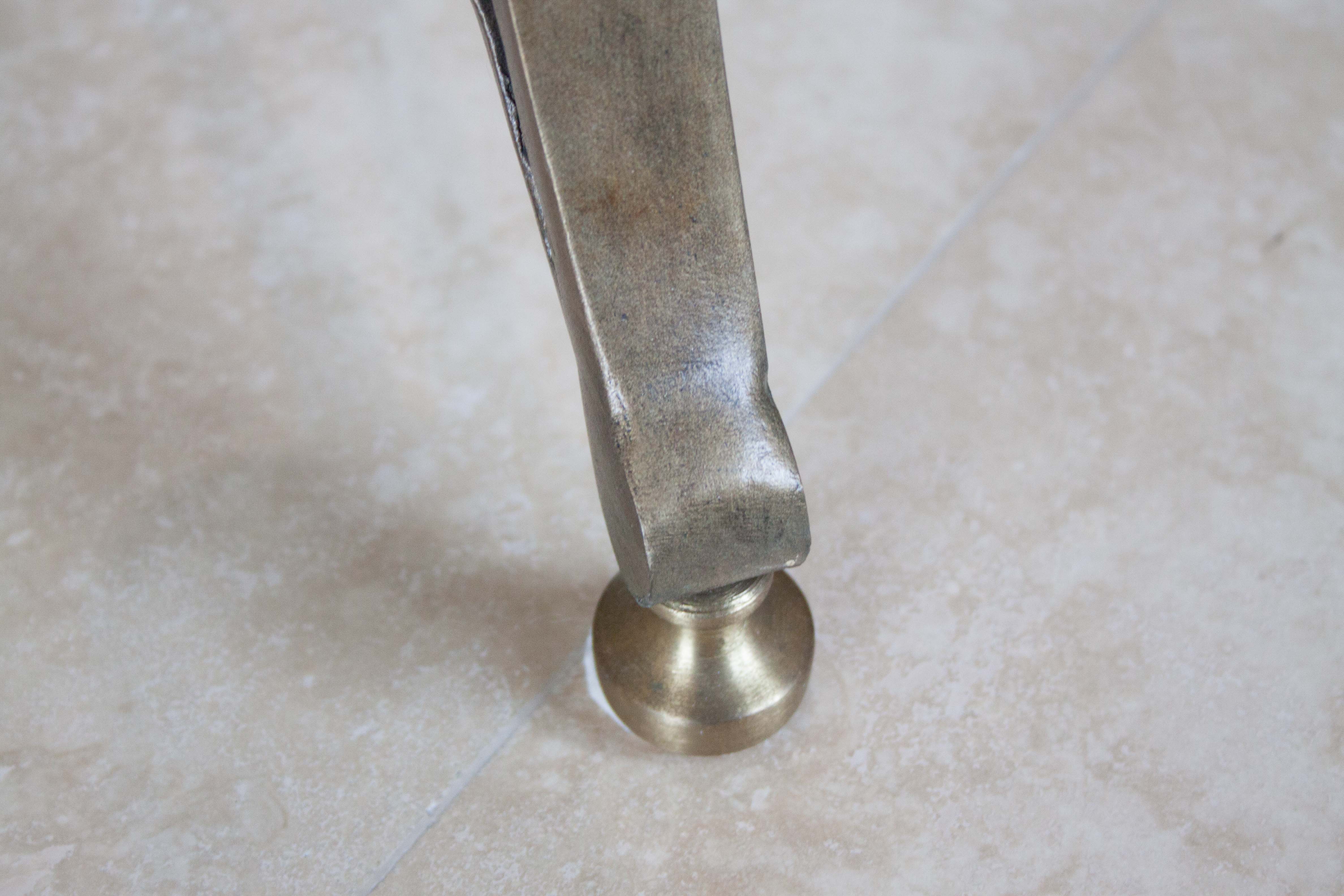 Modern Side Table With Scrolling Metal Base