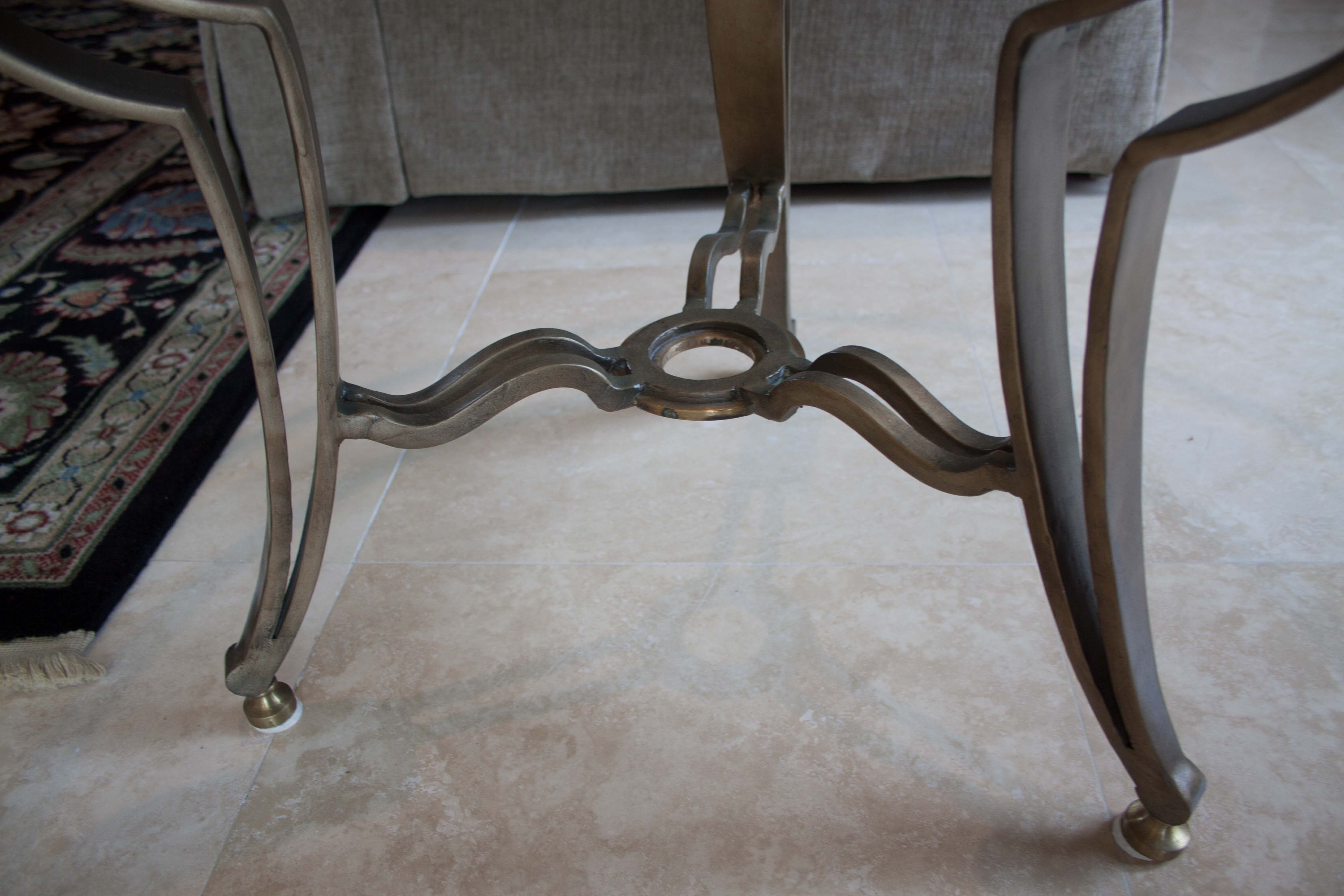 Modern Side Table With Scrolling Metal Base