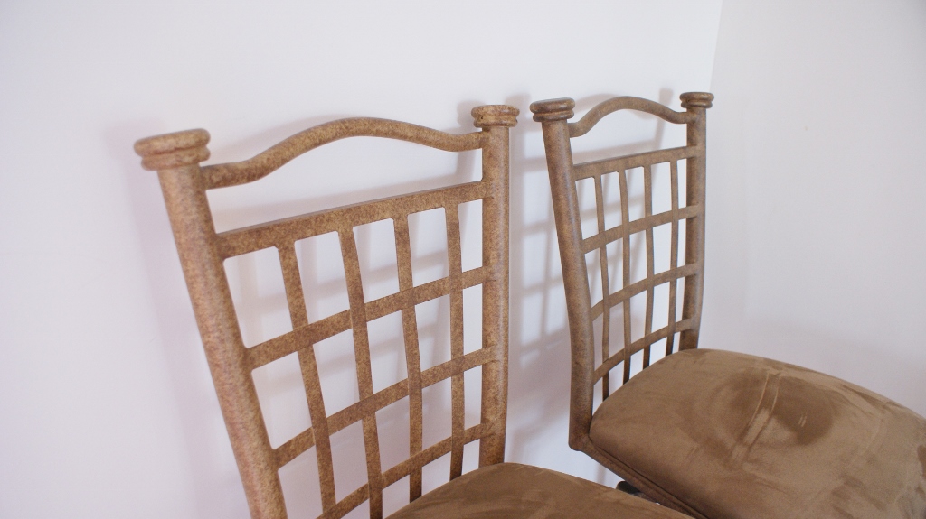Pair Of Iron Swivel Bar Stools