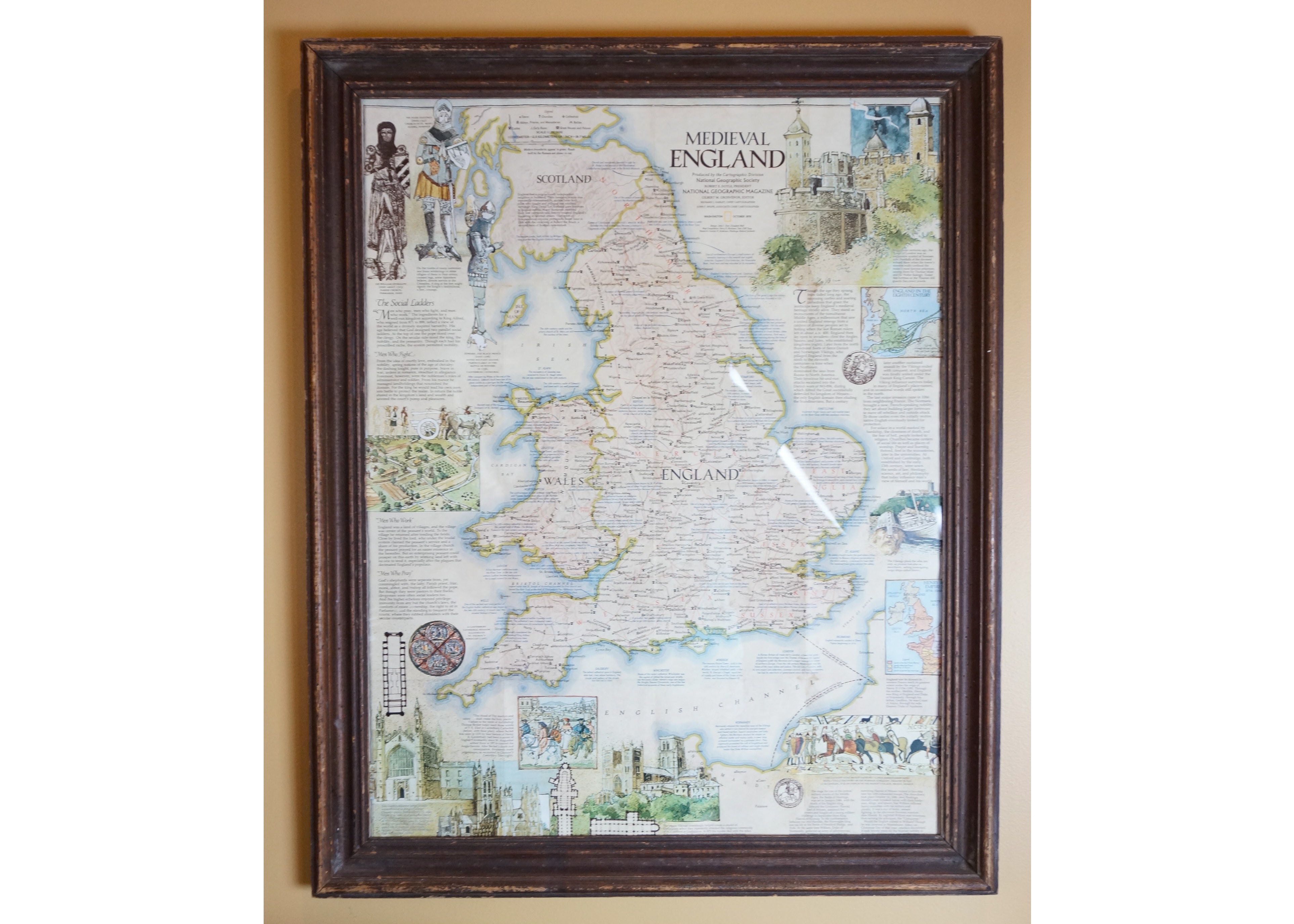 Framed Map of Medieval England