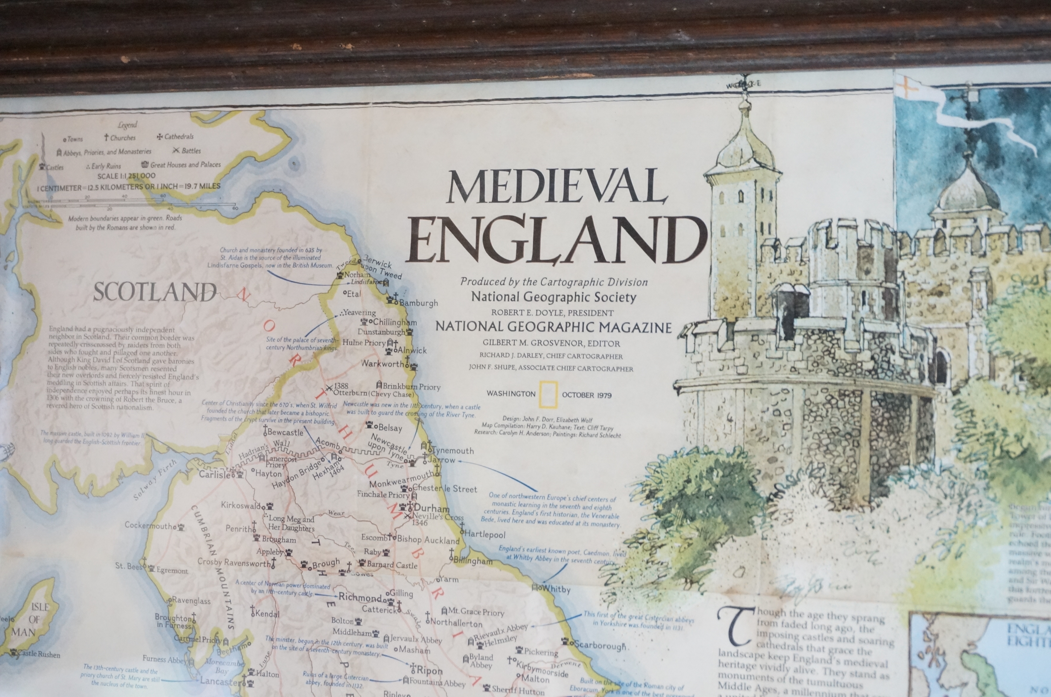 Framed Map of Medieval England