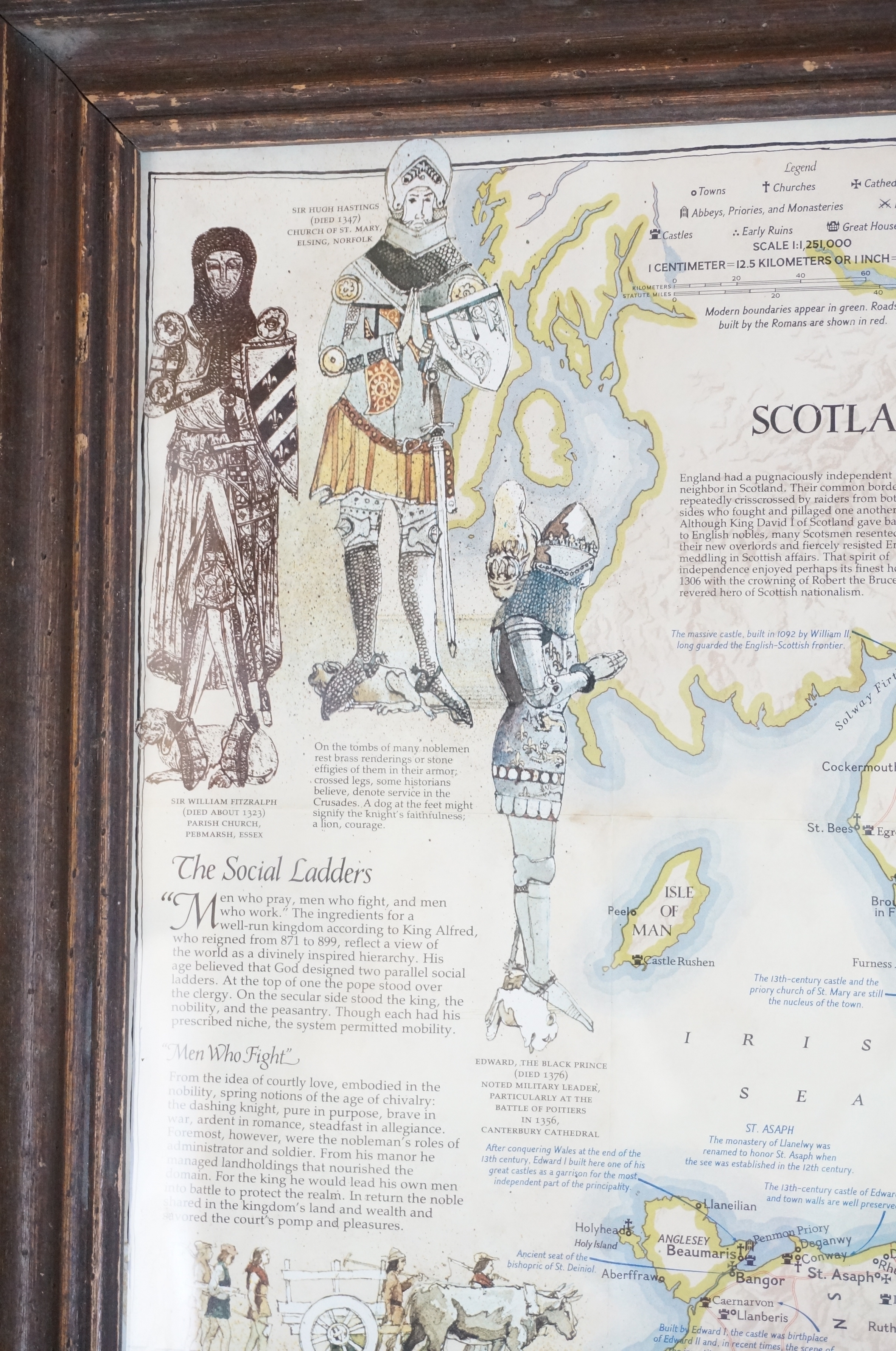 Framed Map of Medieval England