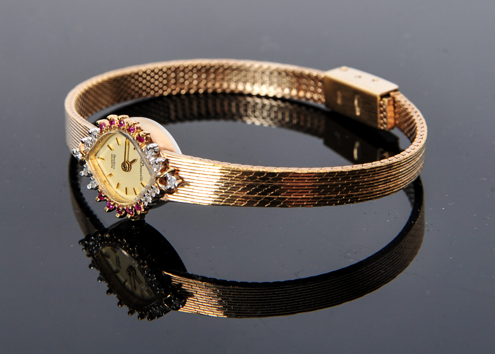 Vintage Ruby and Diamond Italian Deauville Watch