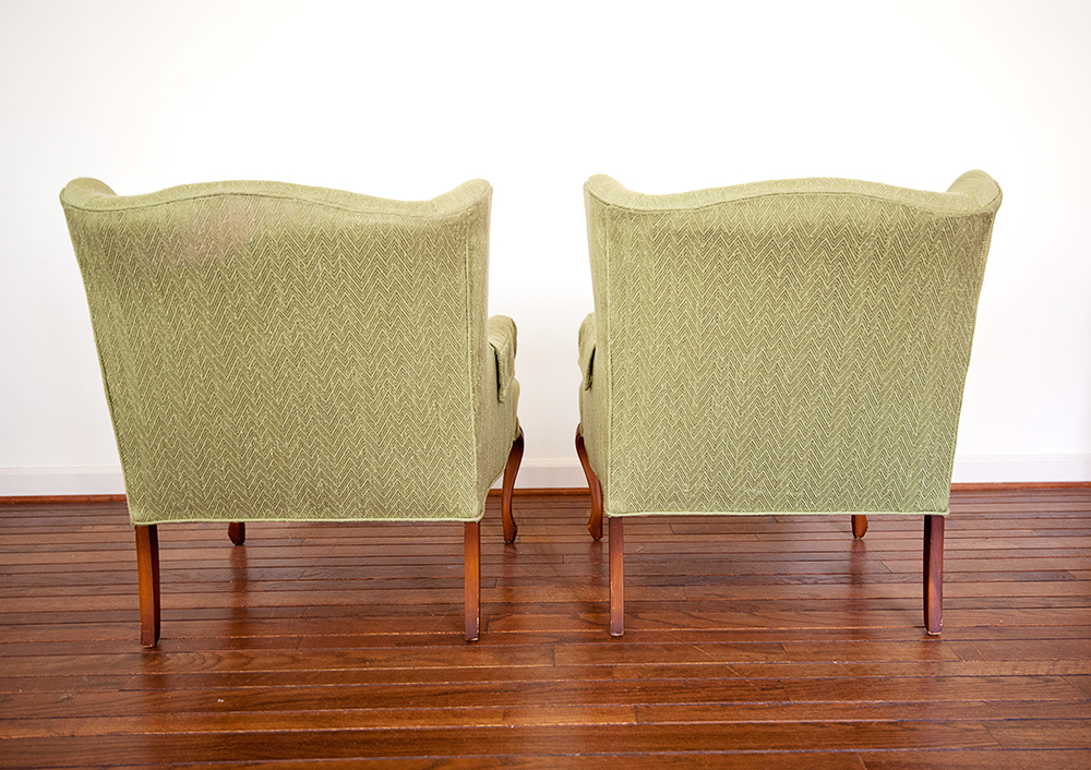 Mid-Century Green Tufted Club Chairs