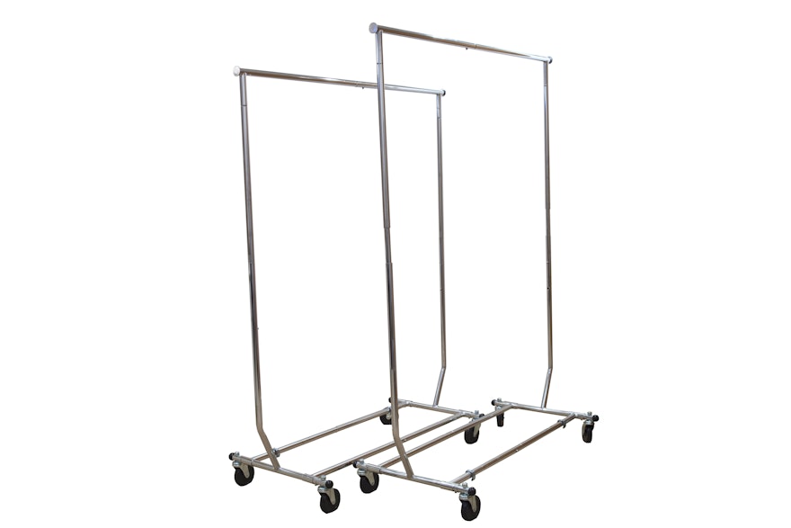 Two Rolling Coat/Clothing Racks