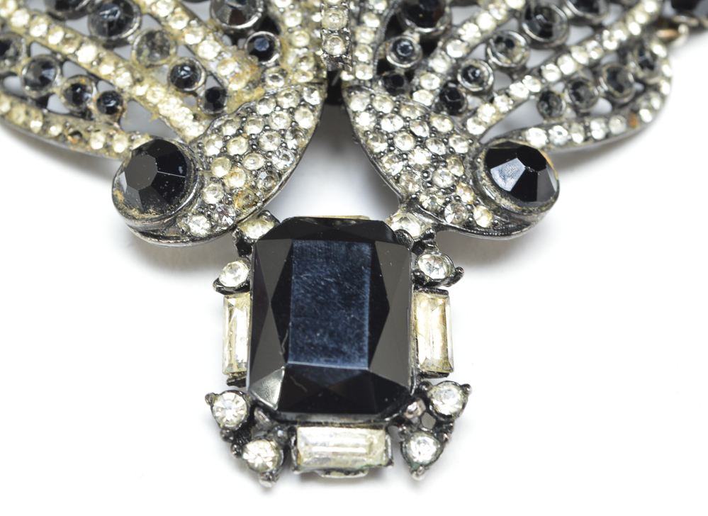 Vintage Marla Black Faceted Glass Choker