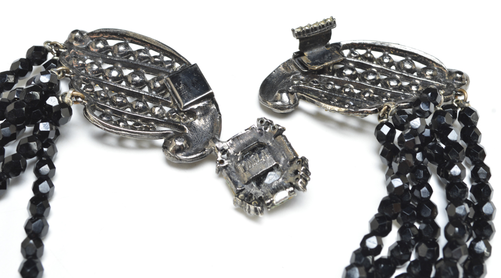 Vintage Marla Black Faceted Glass Choker