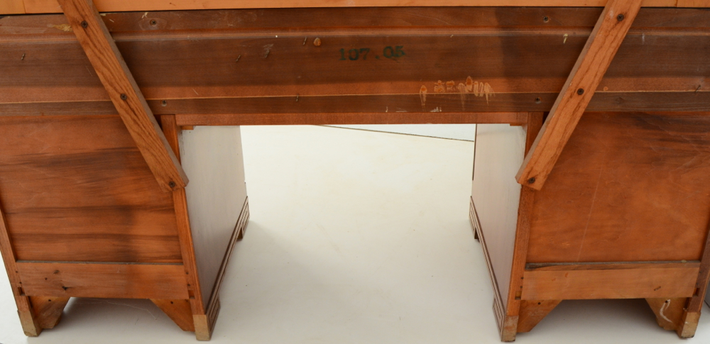 Mid-Century Walnut Vanity with Stool