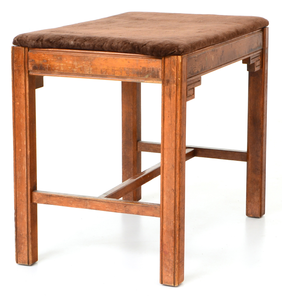 Mid-Century Walnut Vanity with Stool