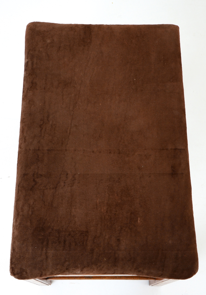 Mid-Century Walnut Vanity with Stool