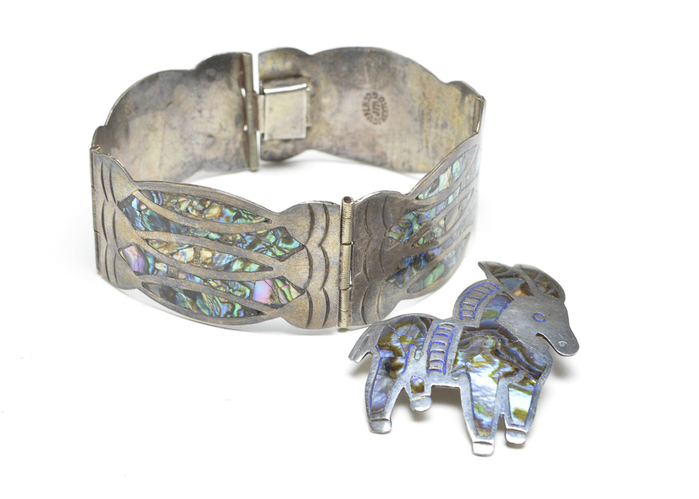 Mexican Sterling and Abalone Jewelry