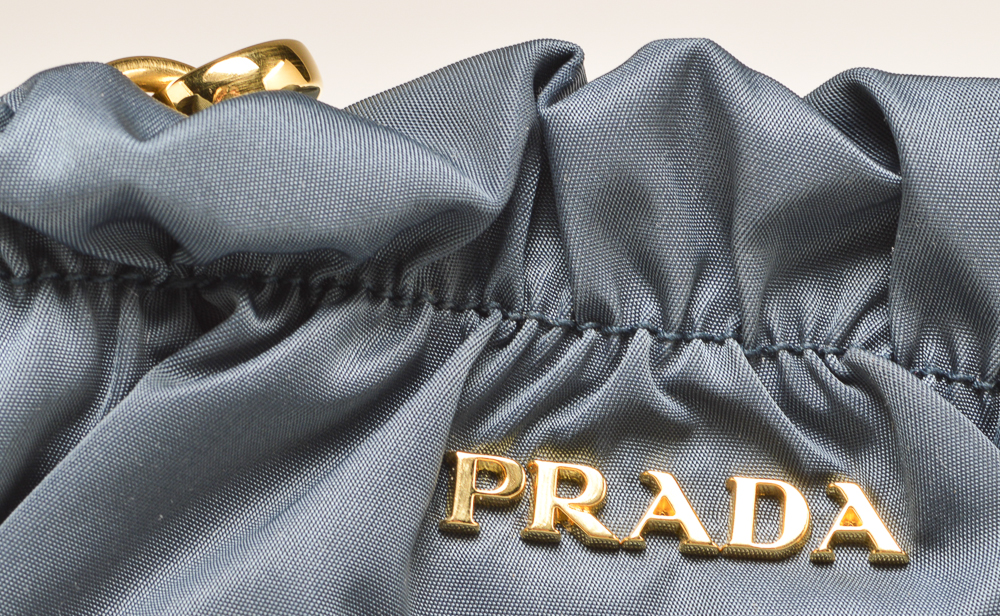 Prada of Milano Designer Denim Nylon and Leather Cross Body Bag