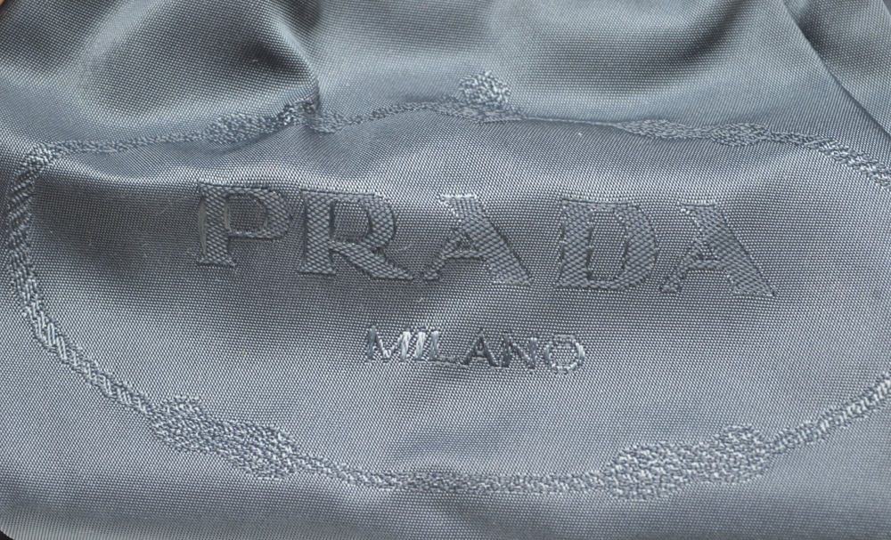 Prada of Milano Designer Denim Nylon and Leather Cross Body Bag