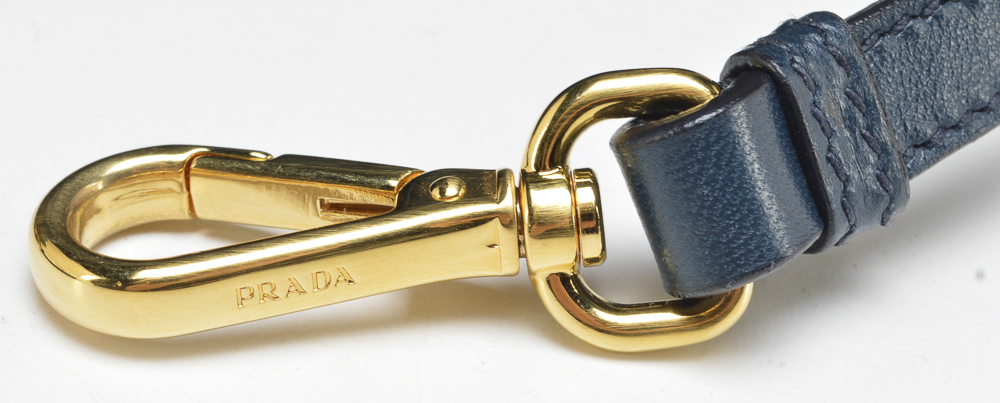 Prada of Milano Designer Denim Nylon and Leather Cross Body Bag