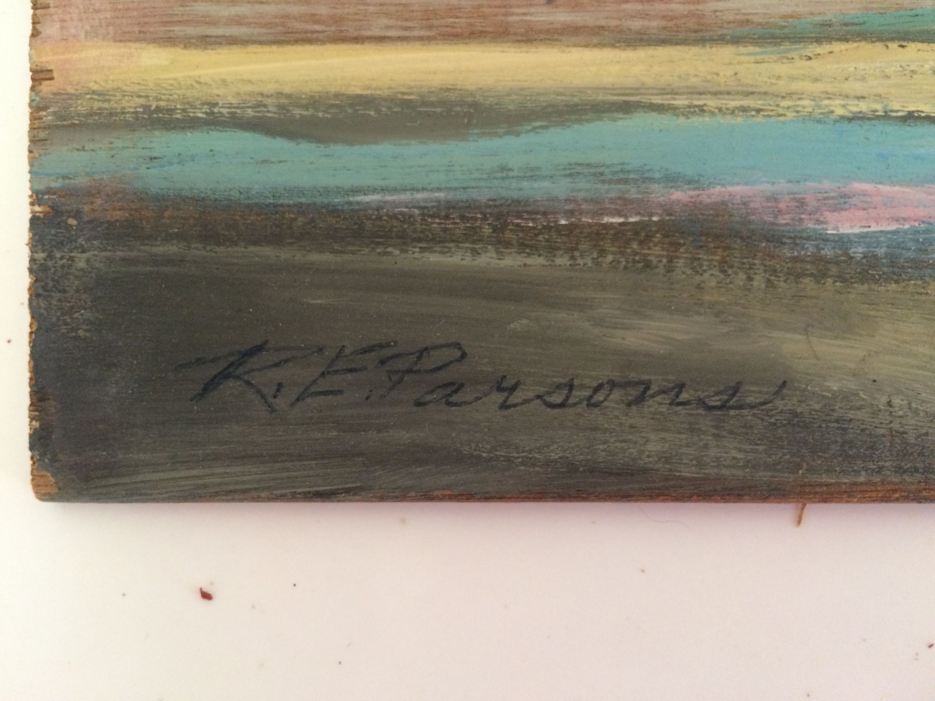 Set of Original Oil Paintings on Wood Planks by R E Parsons