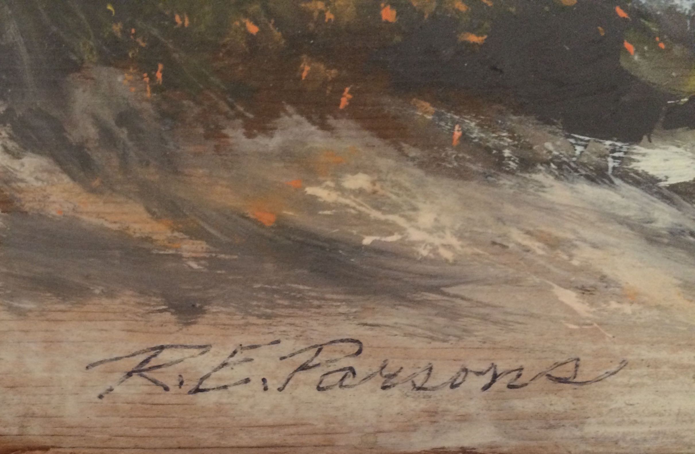 Set of Original Oil Paintings on Wood Planks by R E Parsons