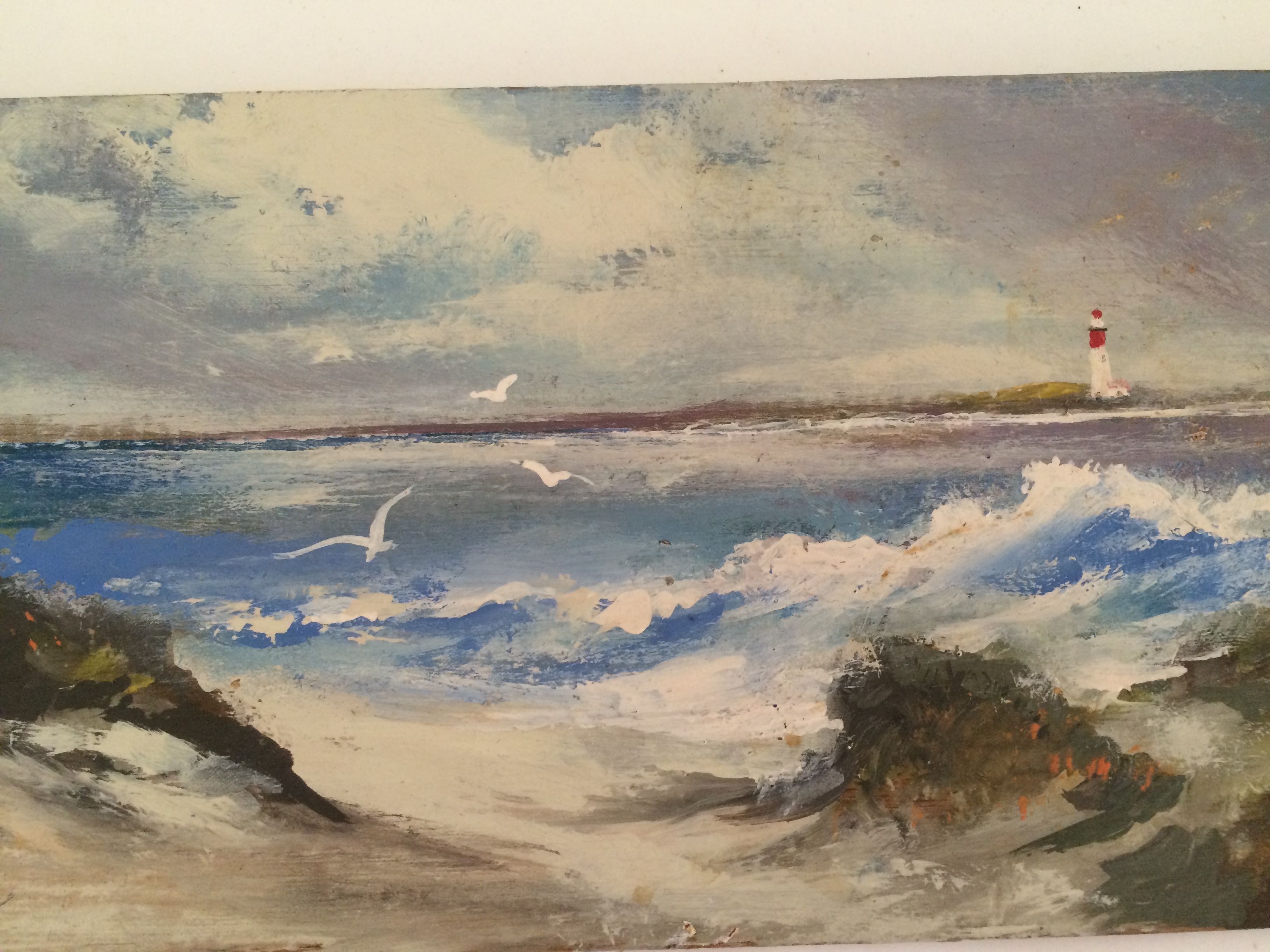 Set of Original Oil Paintings on Wood Planks by R E Parsons