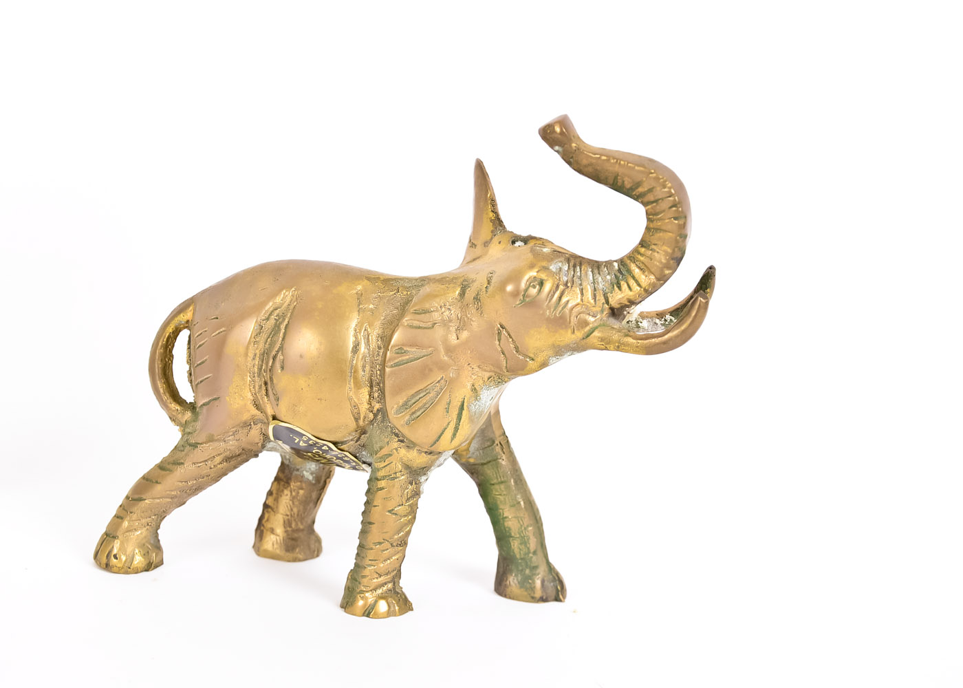 Collection of Brass Elephant Figurines and Place Card Holders
