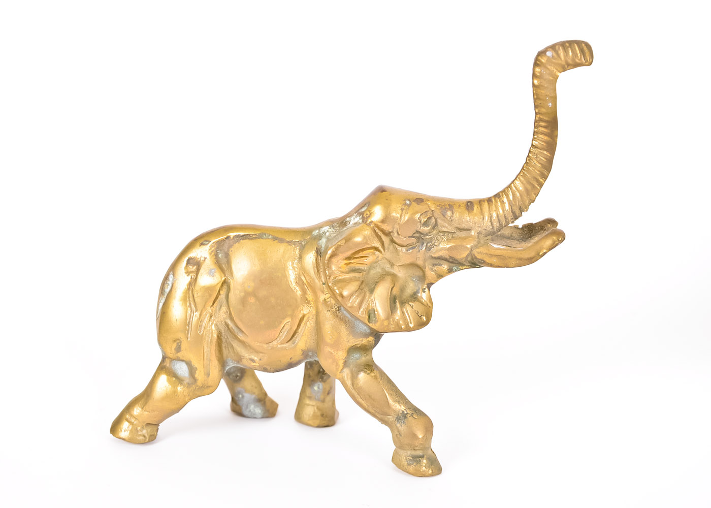 Collection of Brass Elephant Figurines and Place Card Holders