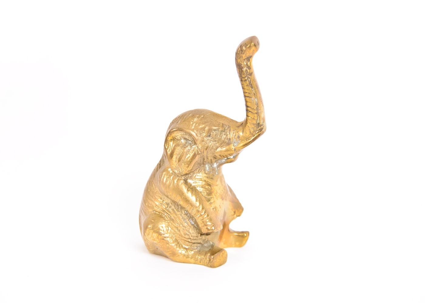 Collection of Brass Elephant Figurines and Place Card Holders