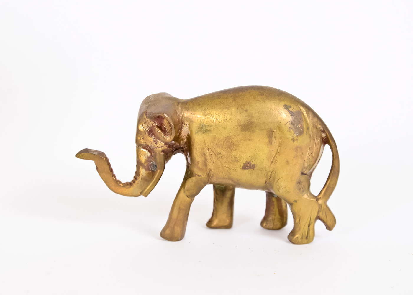 Collection of Brass Elephant Figurines and Place Card Holders