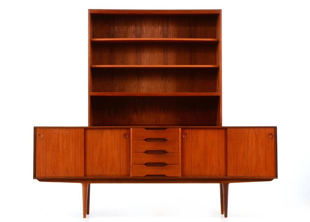 Danish Modern Credenza with Bookshelf