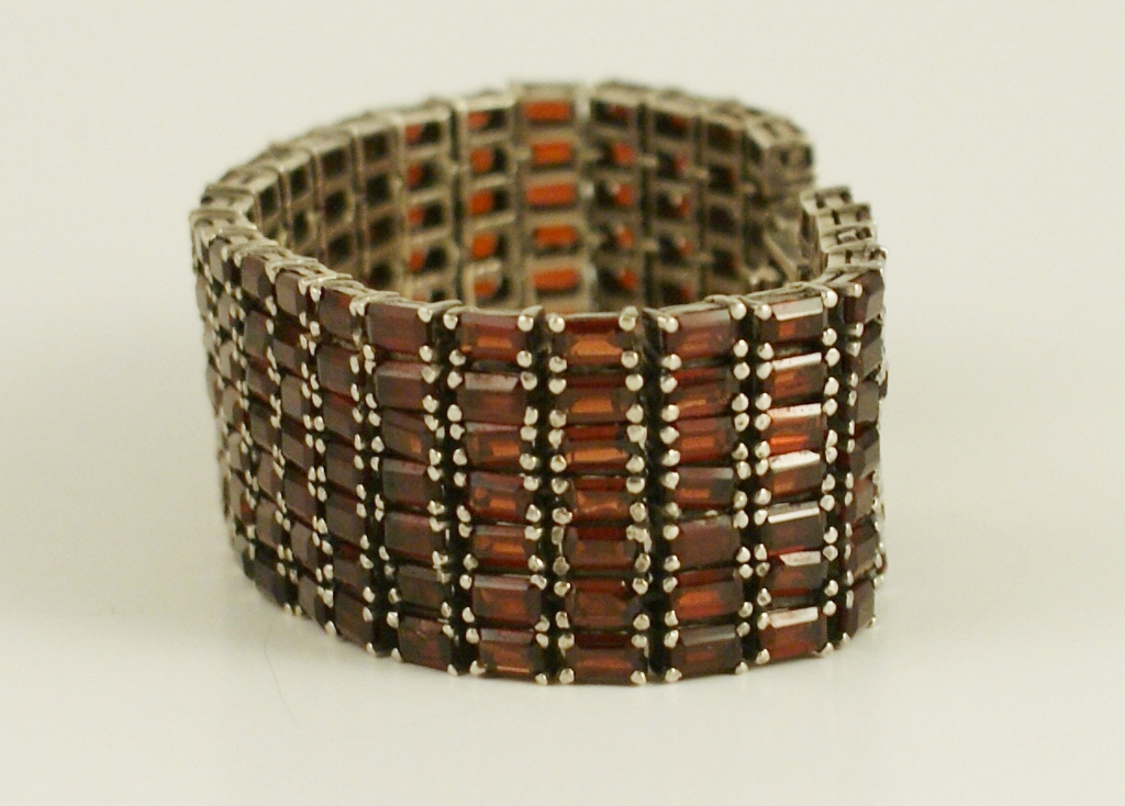 Sterling Silver and Garnet Bracelet