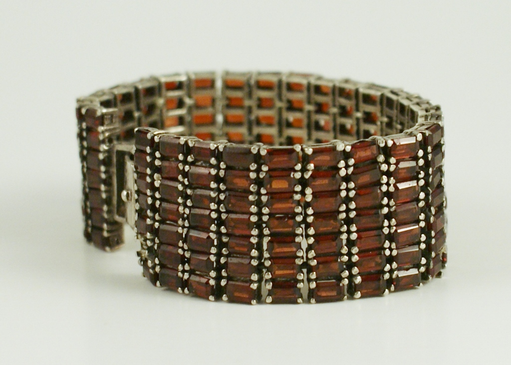 Sterling Silver and Garnet Bracelet