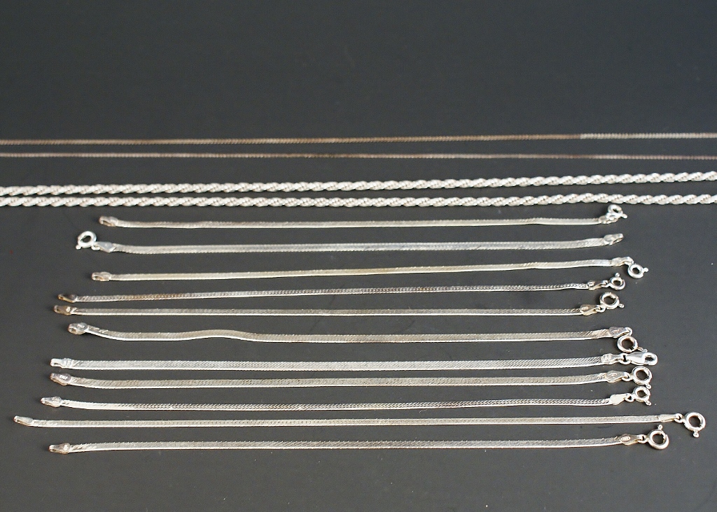 Group of Sterling Necklaces and Bracelets