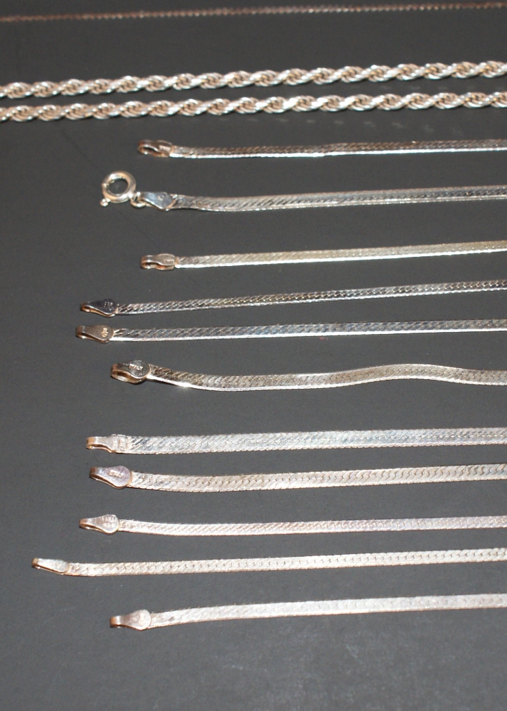 Group of Sterling Necklaces and Bracelets