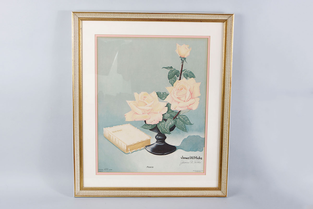 Two Framed James W. Hicks Offset Lithographs