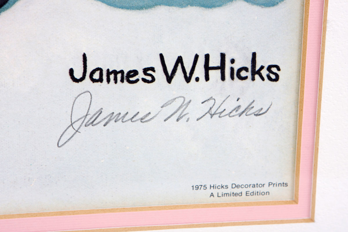 Two Framed James W. Hicks Offset Lithographs