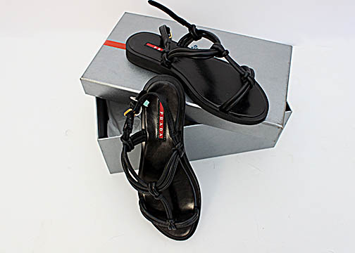 Black Prada Sandals Ladies Size 7