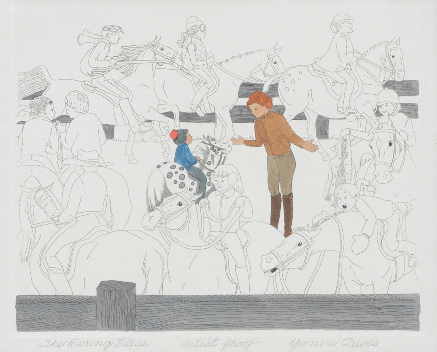 Yvonne Davis Hand Colored Artist's Proof Etching