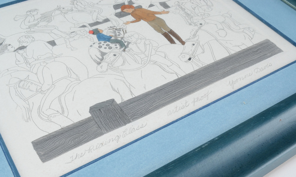 Yvonne Davis Hand Colored Artist's Proof Etching