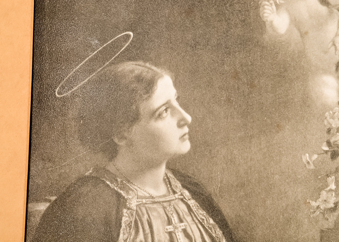 G. Naujok Offset Lithograph of "St. Cecilia" and Print of a Girl