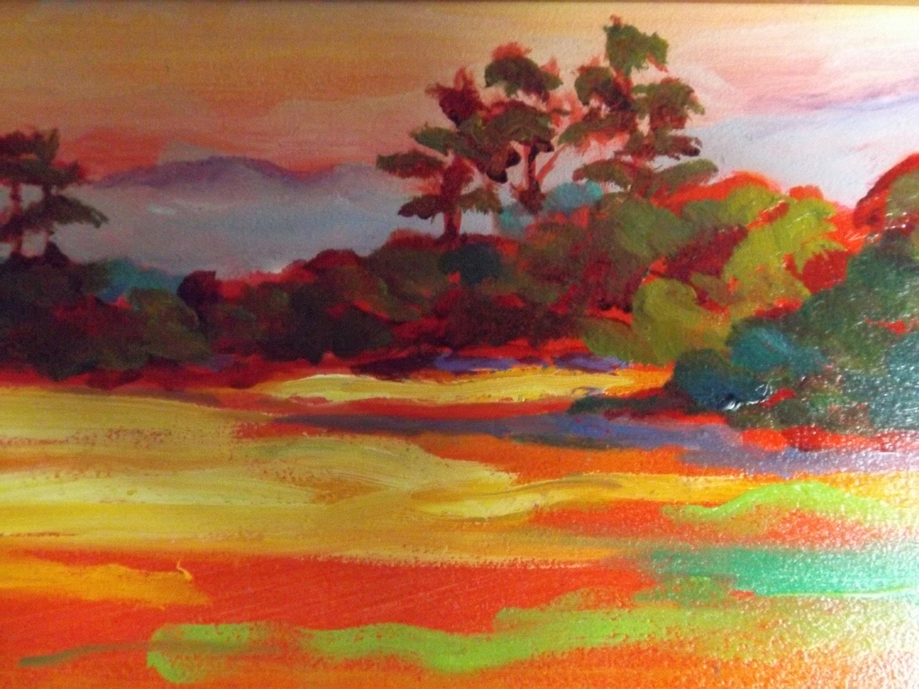 Original Signed Dodie Loewe Oil Landscape on Canvas