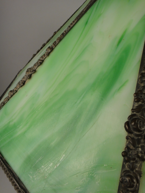 Vintage Art Deco Style Slag Glass Table Lamp