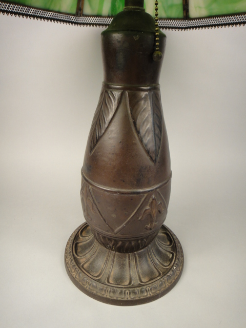 Vintage Art Deco Style Slag Glass Table Lamp