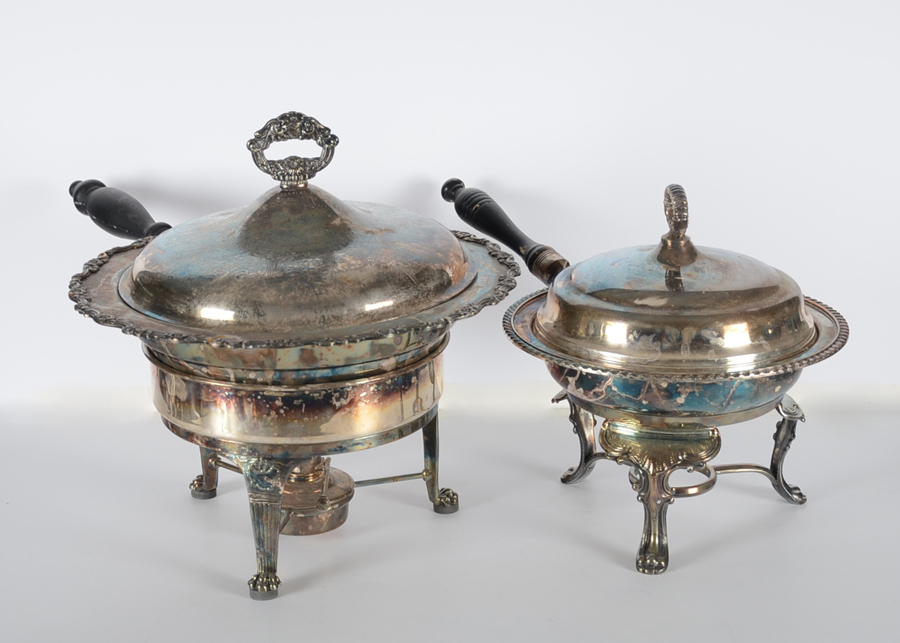 Two Silver Plate Chafing Dishes