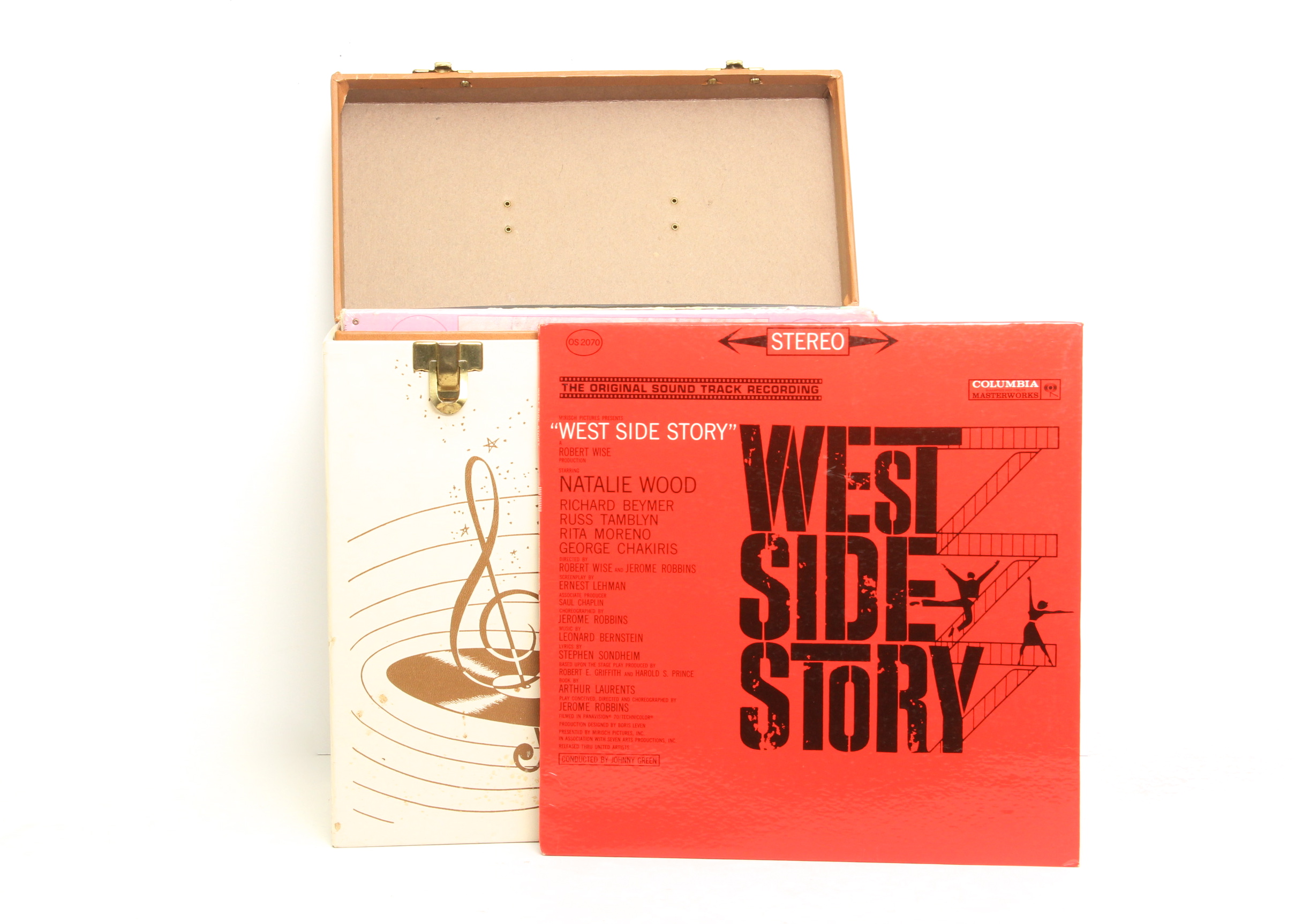 Vintage Mid-Century LP Carrying Case with Children's Records