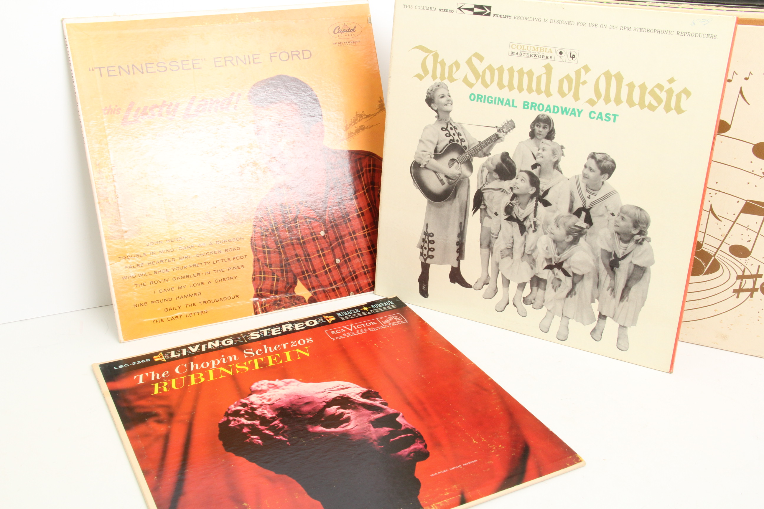 Vintage Mid-Century LP Carrying Case with Children's Records